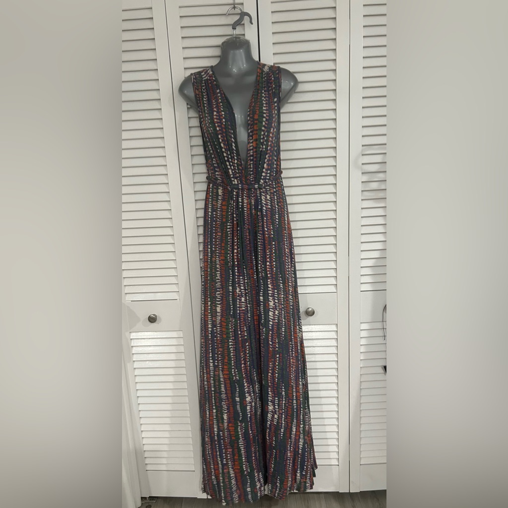 Rachel Pally Xs Geometric Pattern Maxi Dress